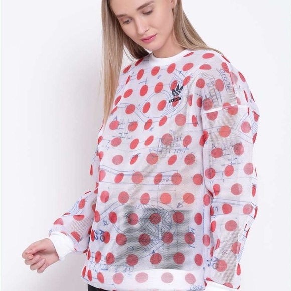 Adidas Originals Osaka Spotted Meshed Graphic Sweatshirt-Size Small-Oversized. - Picture 1 of 14